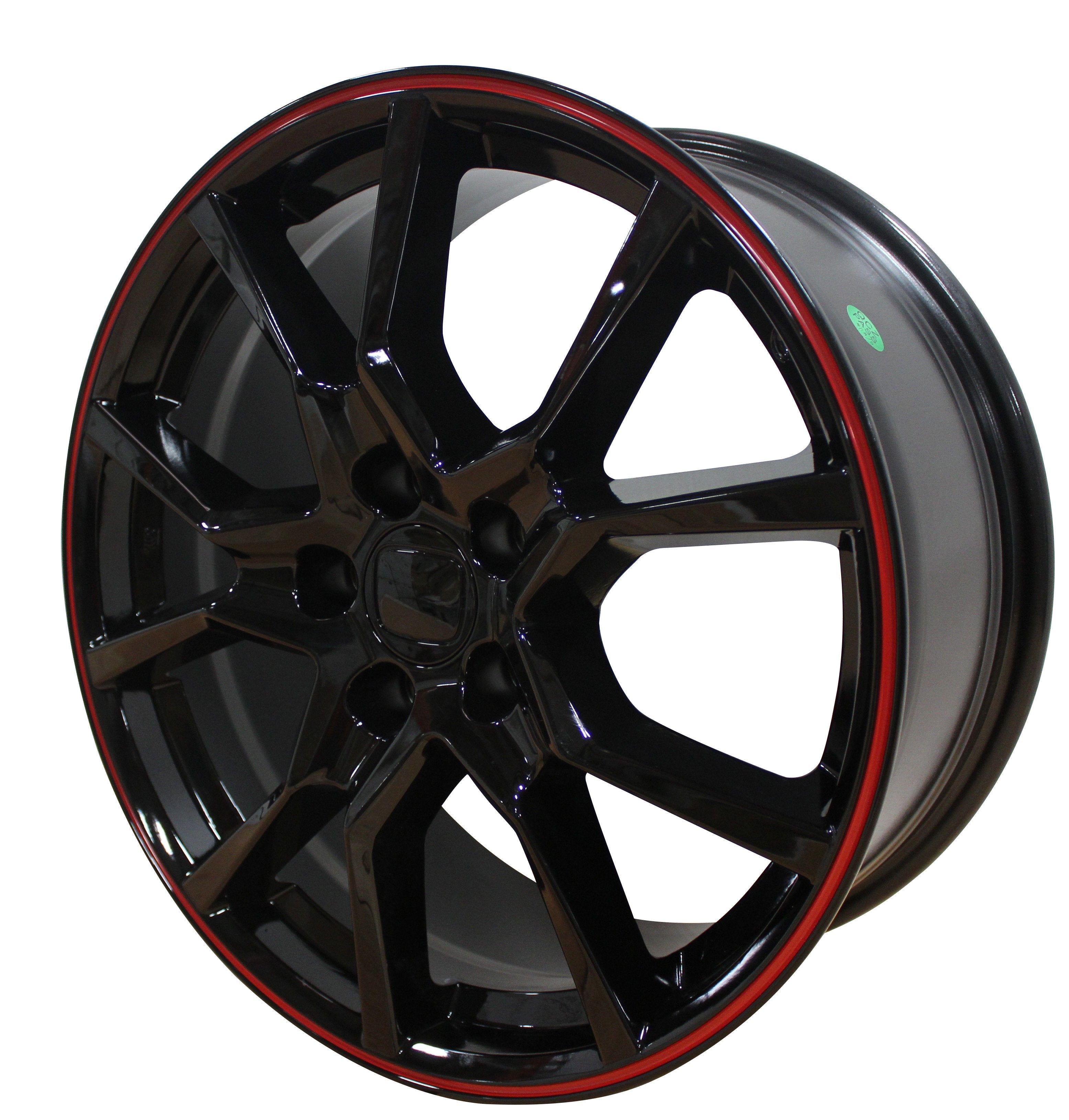 17" Honda Civic Accord Crosstour CR-V Type R Gloss Black Red Outline Wheels & Rims