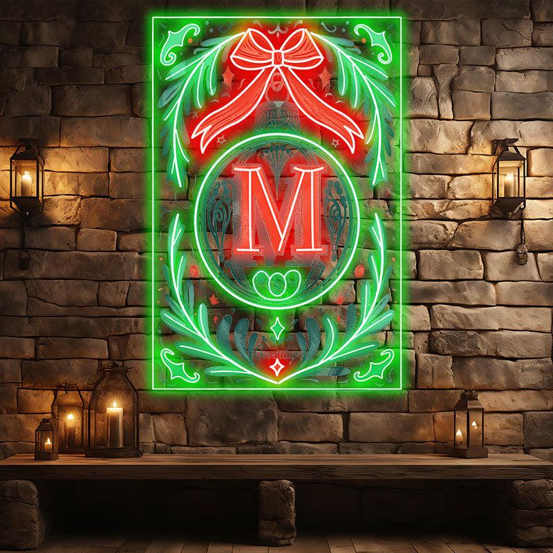 Merry Christmas Poker Chart neon signs - Big Red Bow Tie for a Joyful Holiday Spirit