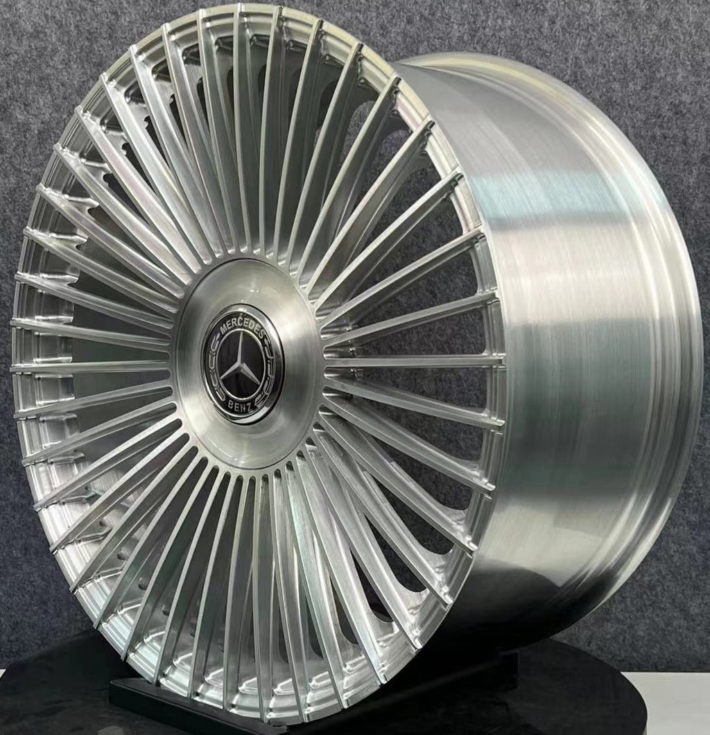 20" Mercedes S-Class Forged 2023 Staggered Silver Brushed Style 55 Wheels
