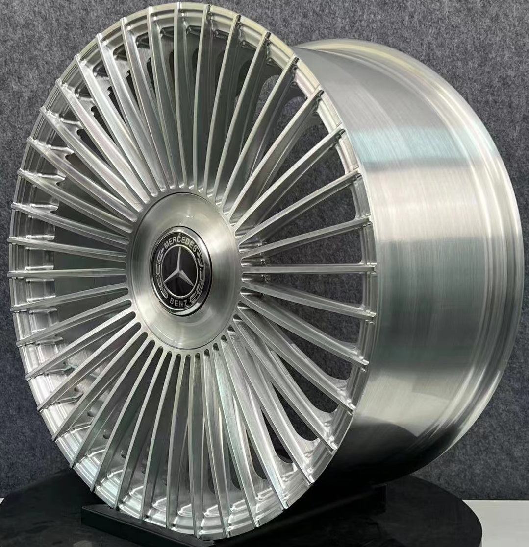 20" Mercedes S-Class Forged 2023 Staggered Silver Brushed Style 55 Wheels
