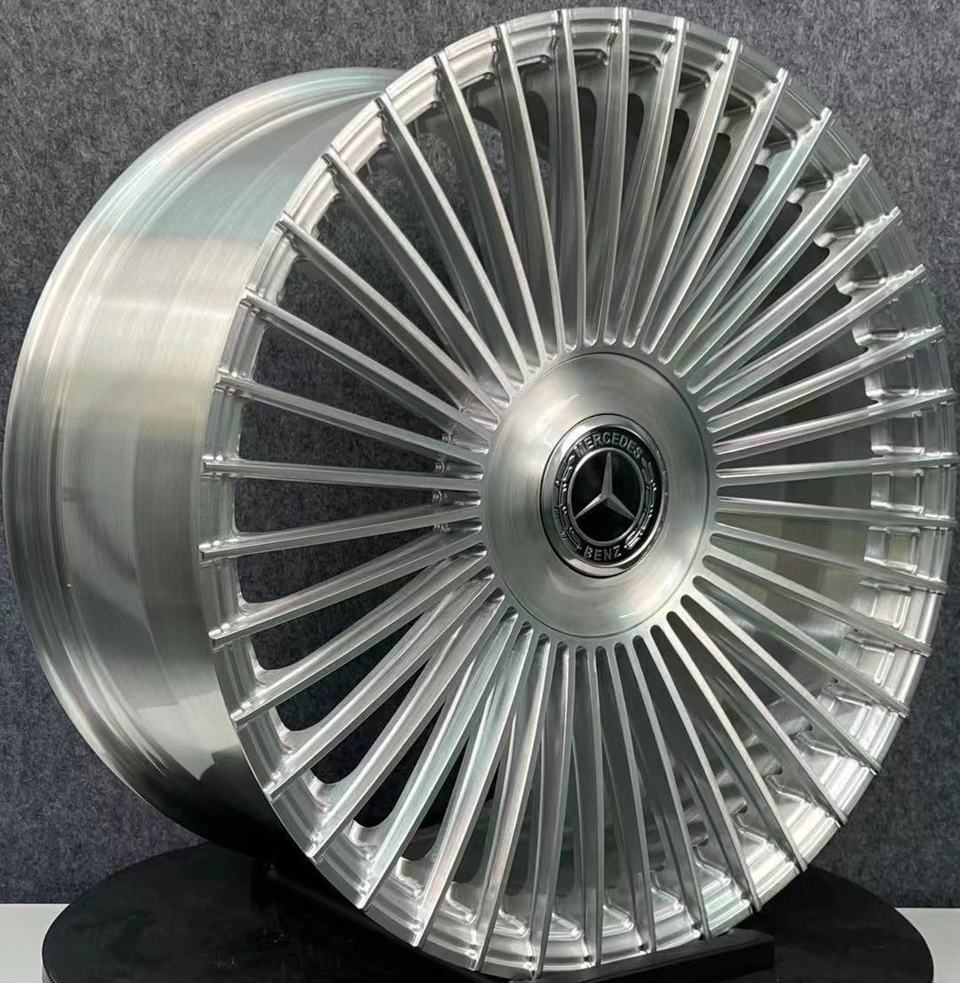 20" Mercedes S-Class Forged 2023 Staggered Silver Brushed Style 55 Wheels