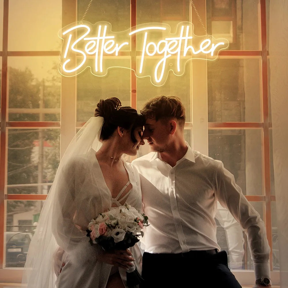 Better Together Neon Led Sign For Wedding Neon Light Sign Party Room Decor Mr And Mrs Neon Led Lights Bedroom Wedding Decoration