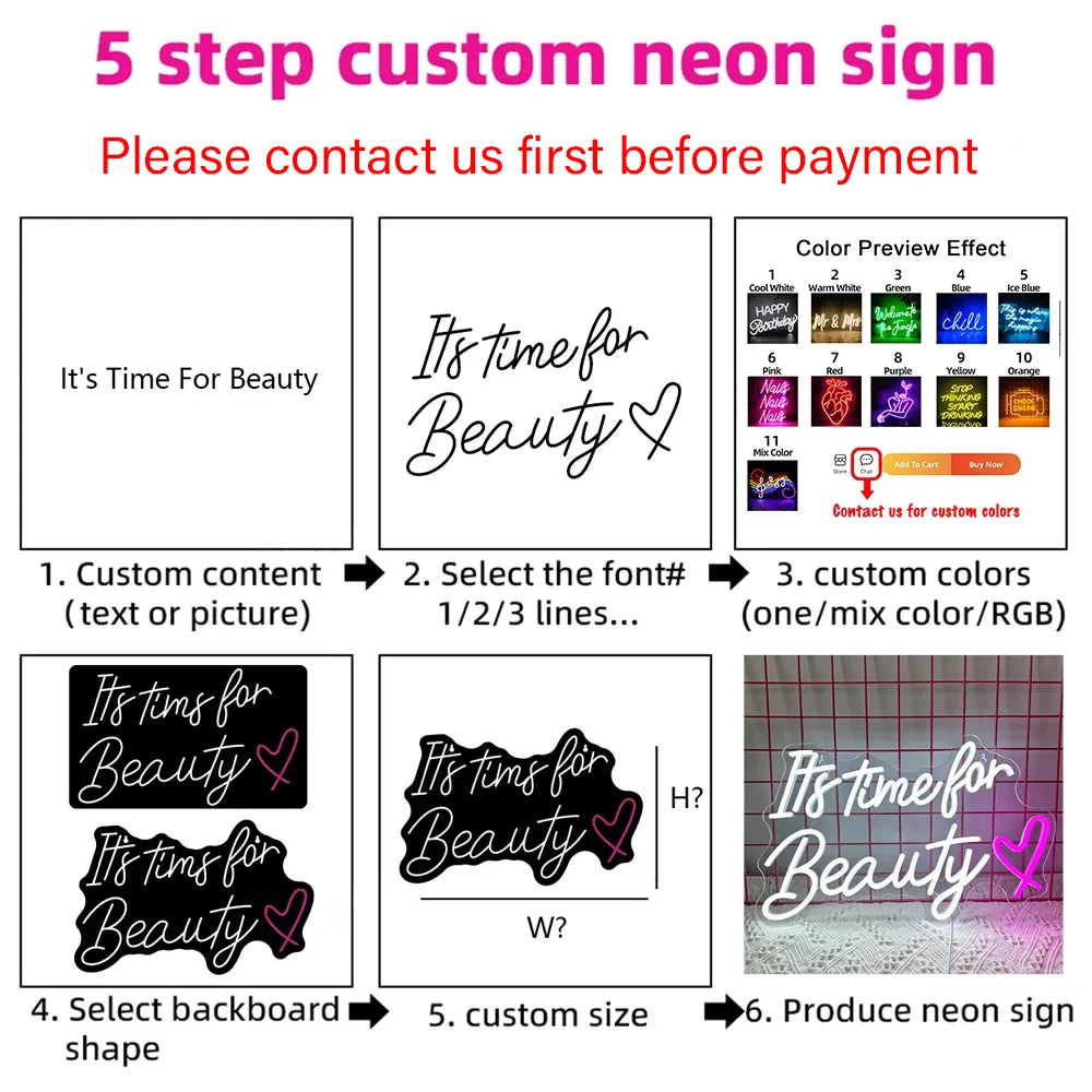 Custom Neon Sign Led Light Personalized Custom Logo Wall Decor Neon Sign For Store Wedding Happy Birthday Party Bar Neon Sign