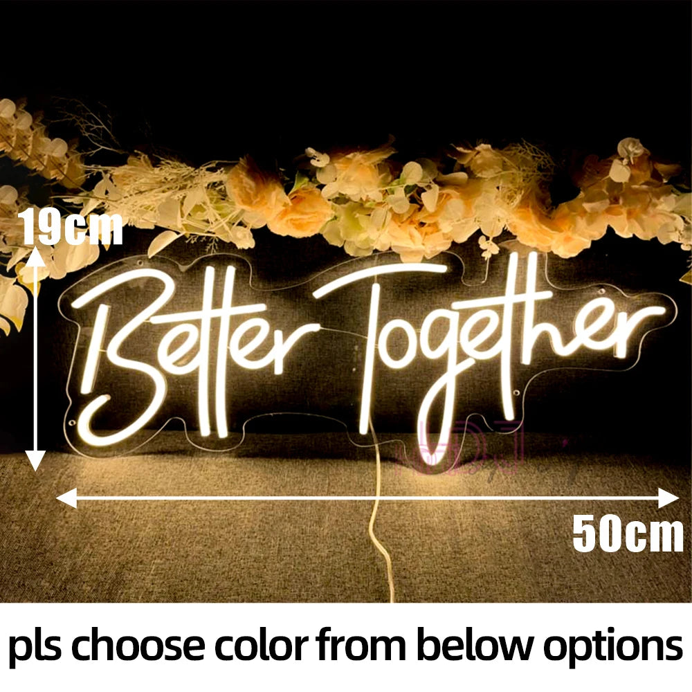Better Together Neon Led Sign For Wedding Neon Light Sign Party Room Decor Mr And Mrs Neon Led Lights Bedroom Wedding Decoration