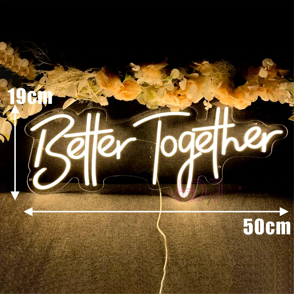 Better Together Neon Led Sign For Wedding Neon Light Sign Party Room Decor Mr And Mrs Neon Led Lights Bedroom Wedding Decoration