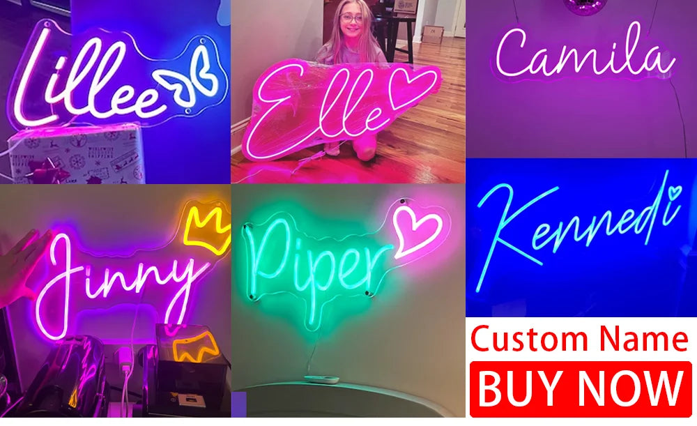 Custom Neon Sign Led Light Personalized Custom Logo Wall Decor Neon Sign For Store Wedding Happy Birthday Party Bar Neon Sign