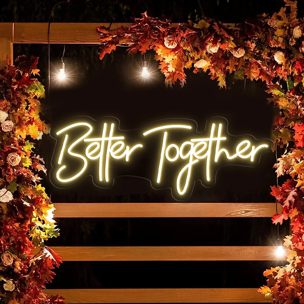 Better Together Neon Led Sign For Wedding Neon Light Sign Party Room Decor Mr And Mrs Neon Led Lights Bedroom Wedding Decoration