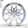 Customizable silver multi spoke forged wheels