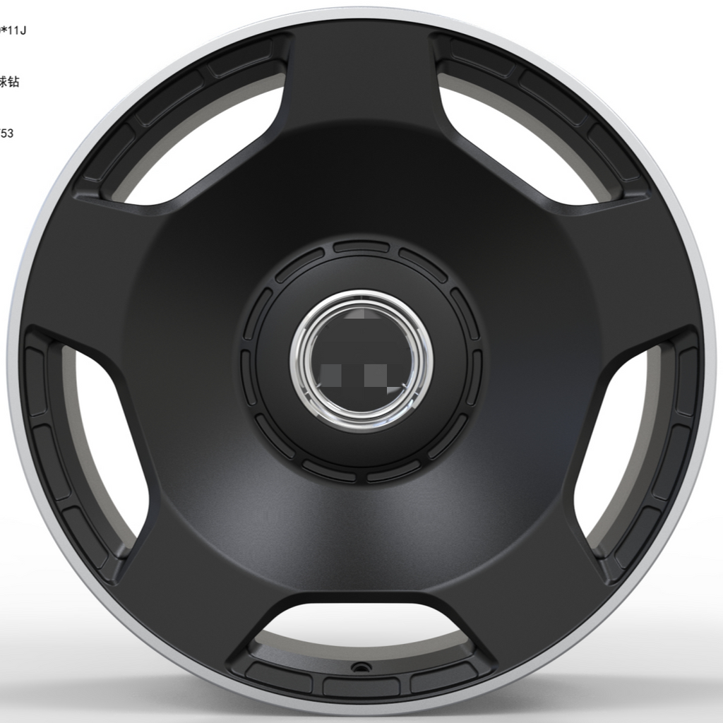 Matte black fully coated forged wheel hub
