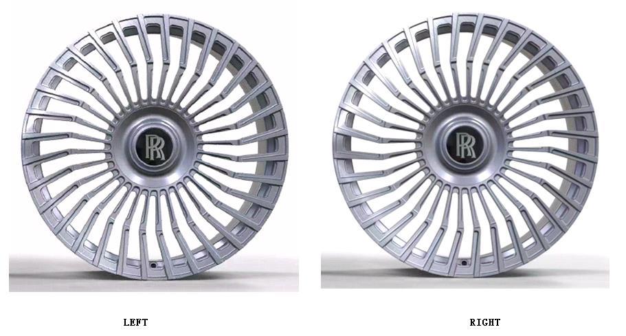 22" Rolls Royce Ghost Cullinan Phantom Forged Staggered Silver Brushed Wheels & Rims