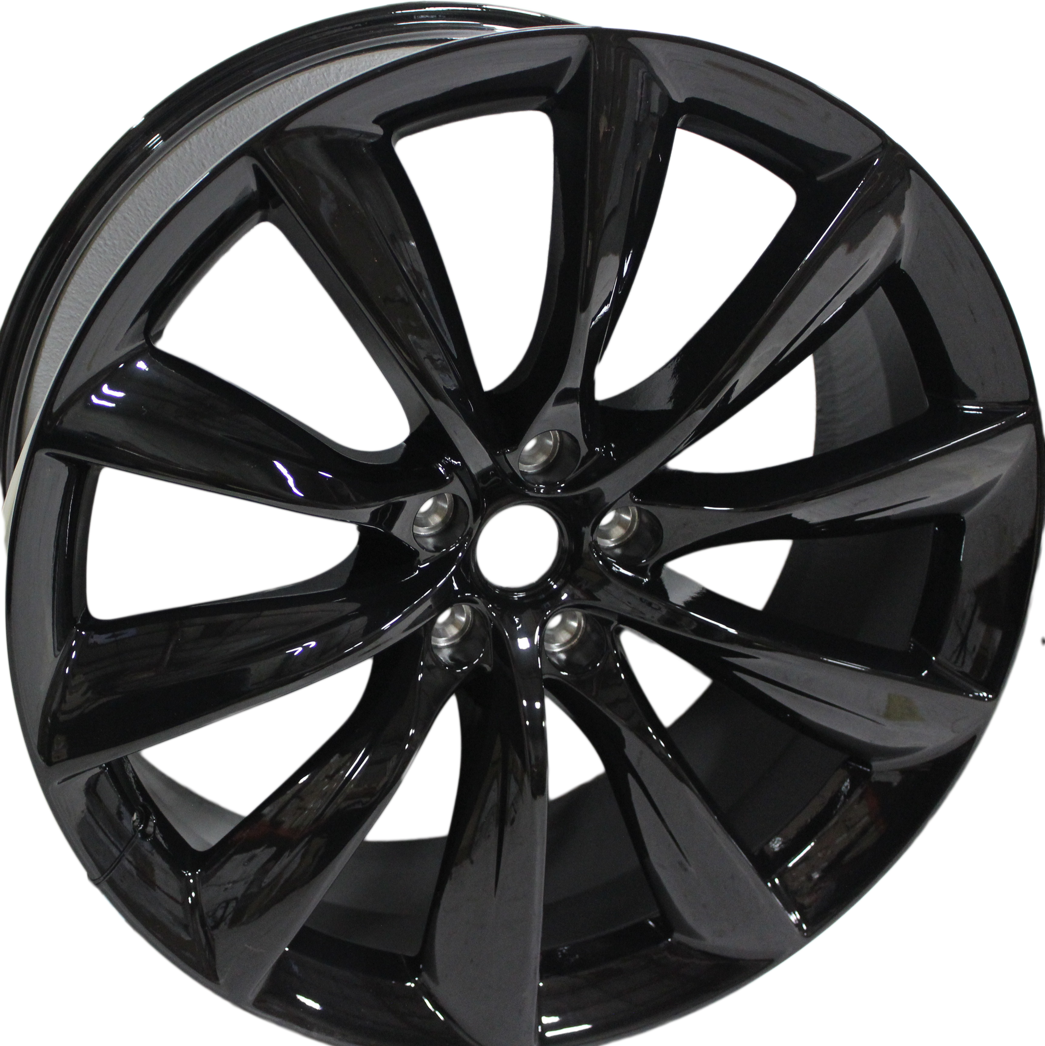 22x9/10 Tesla Model S Model X Gloss Black Twist Spoke Style Staggered Wheels