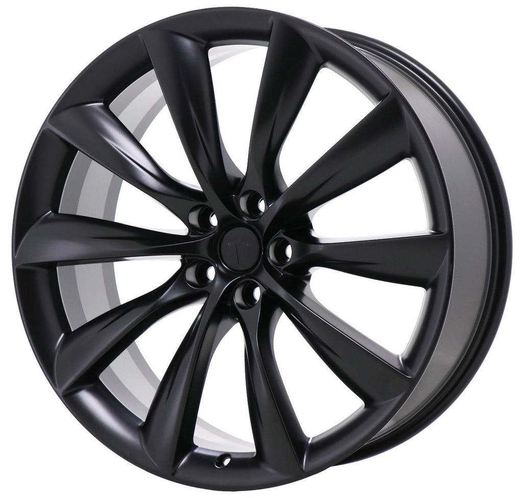 20" Tesla Model 3 Model Y Staggered Satin Black Style 11 Wheels