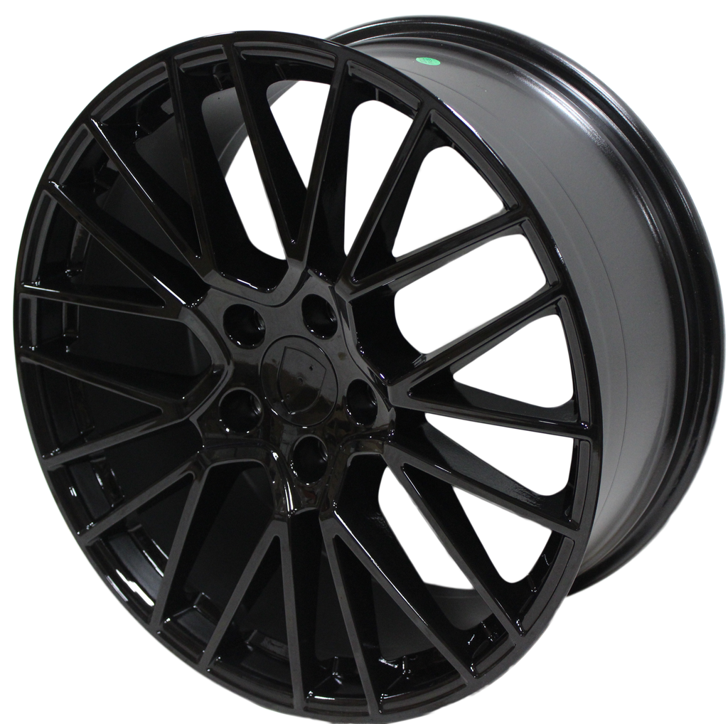 21" Porsche Macan S GTS Turbo Staggered Gloss Black Mesh Wheels & Rims