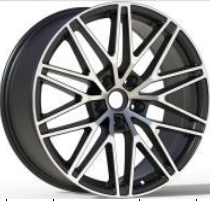 21" Porsche Cayenne Panamera Turbo S GTS Staggered Black Machined Style 2830 Wheels