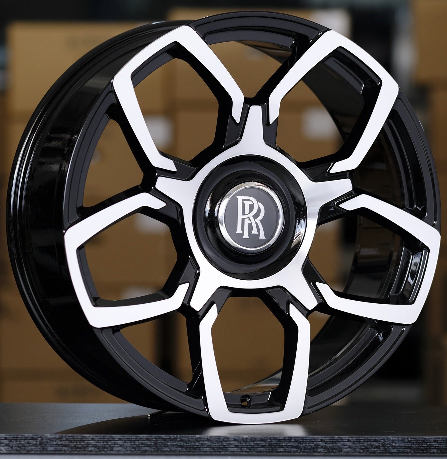 22" Rolls Royce Ghost Cullinan Phantom Forged Black Badge Black Machined Wheels & Rims
