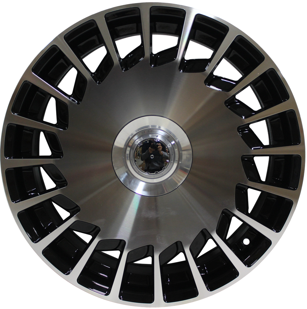 19" Mercedes S-Class Maybach Style Staggered Black Machined Wheels & Rims