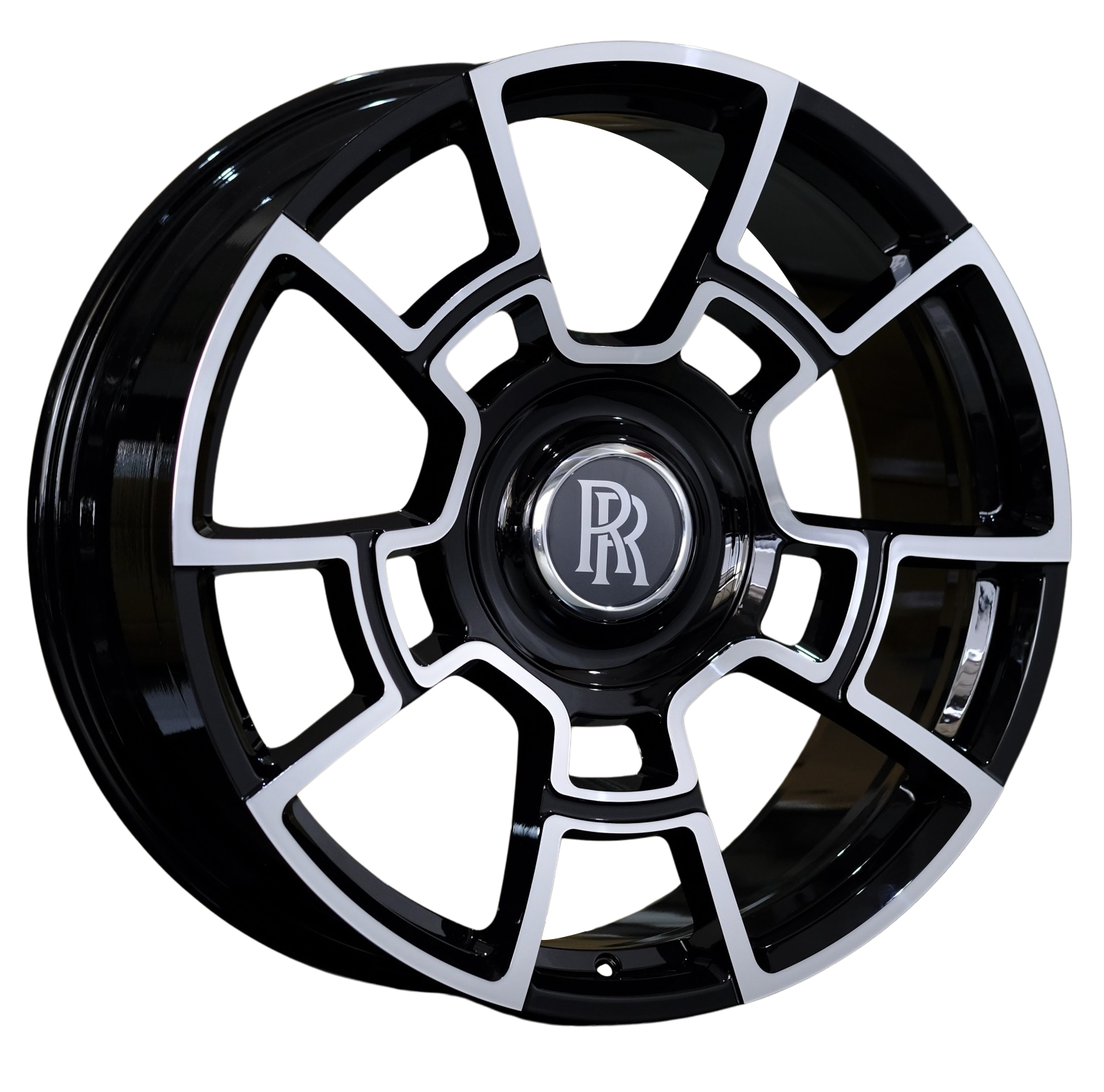 21" Rolls Royce Ghost Cullinan Phantom Forged Staggered Black Machined Wheels & Rims