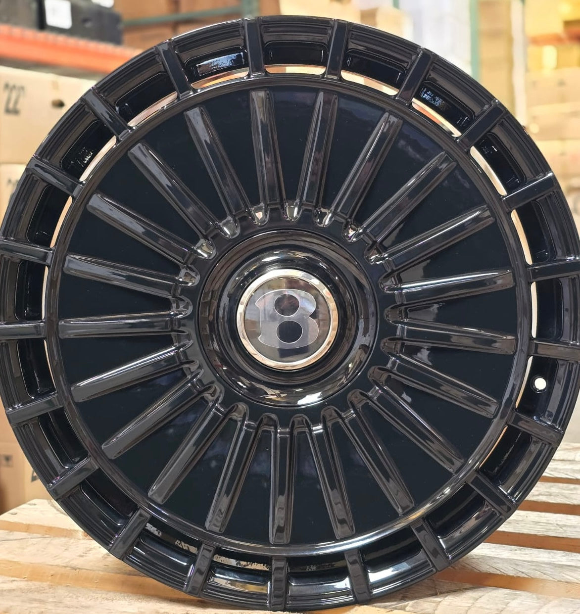 22" Bentley Continental GT Flying Spur Forged Gloss Black Style 17 Wheels