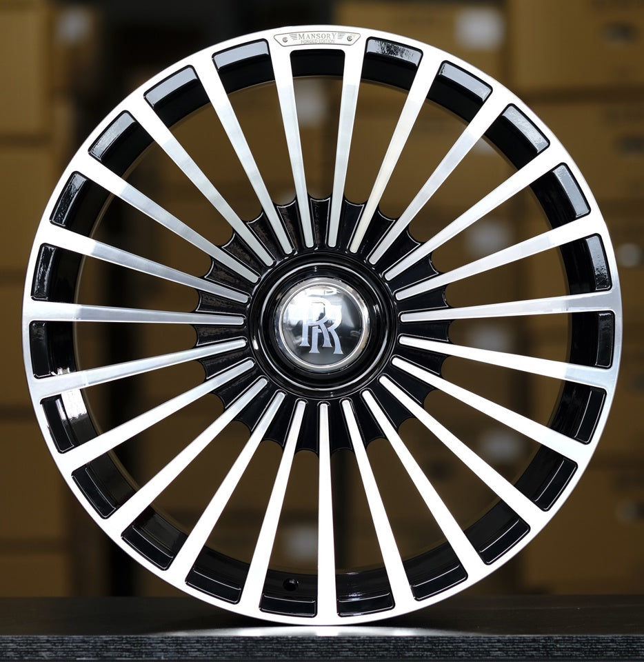 24" Rolls Royce Ghost Phantom Wraith Forged Black Machined Style 31 Wheels