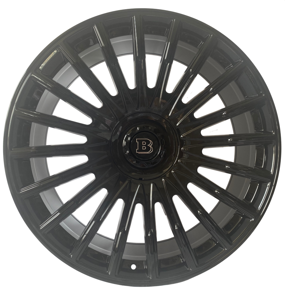 24" Mercedes G-Wagon G580 G550 G63 G65 Brabus Platinum Style Gloss Black Wheels & Rims