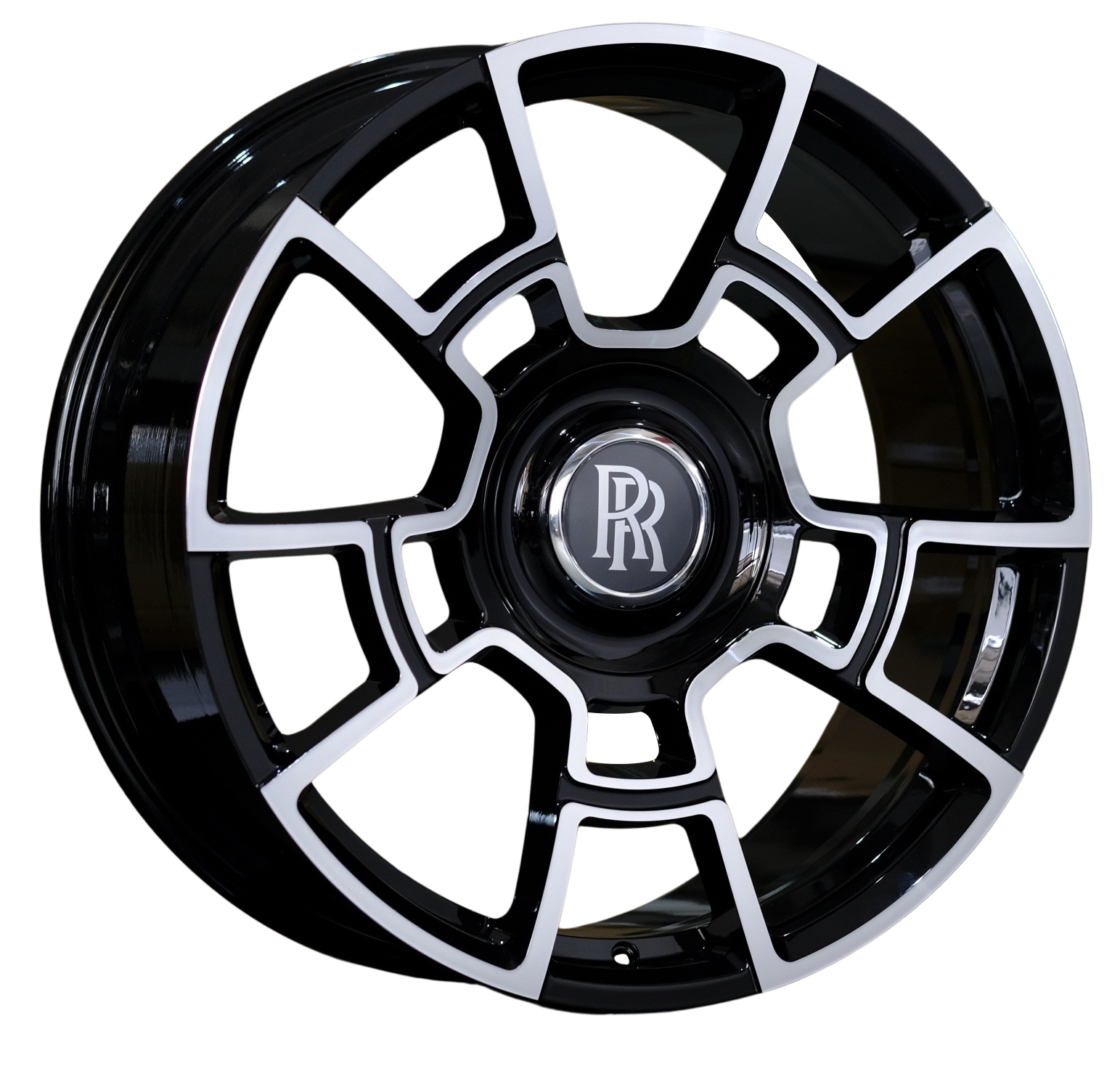 21" Rolls Royce Ghost Cullinan Phantom Forged Staggered Black Machined Wheels & Rims
