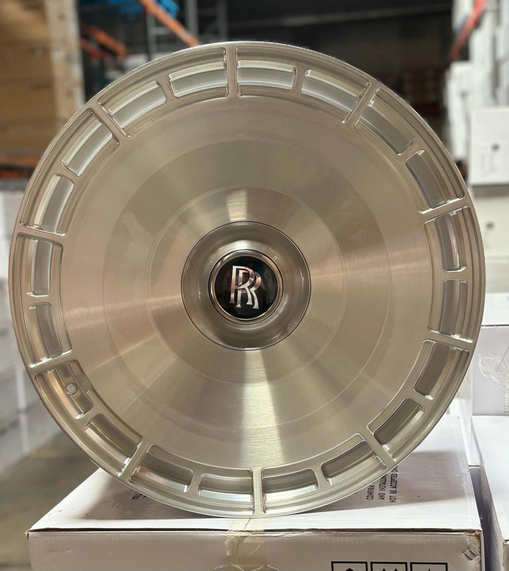 24" Rolls Royce Ghost Cullinan Phantom Forged Brushed Silver Style 25 Wheels & Rims