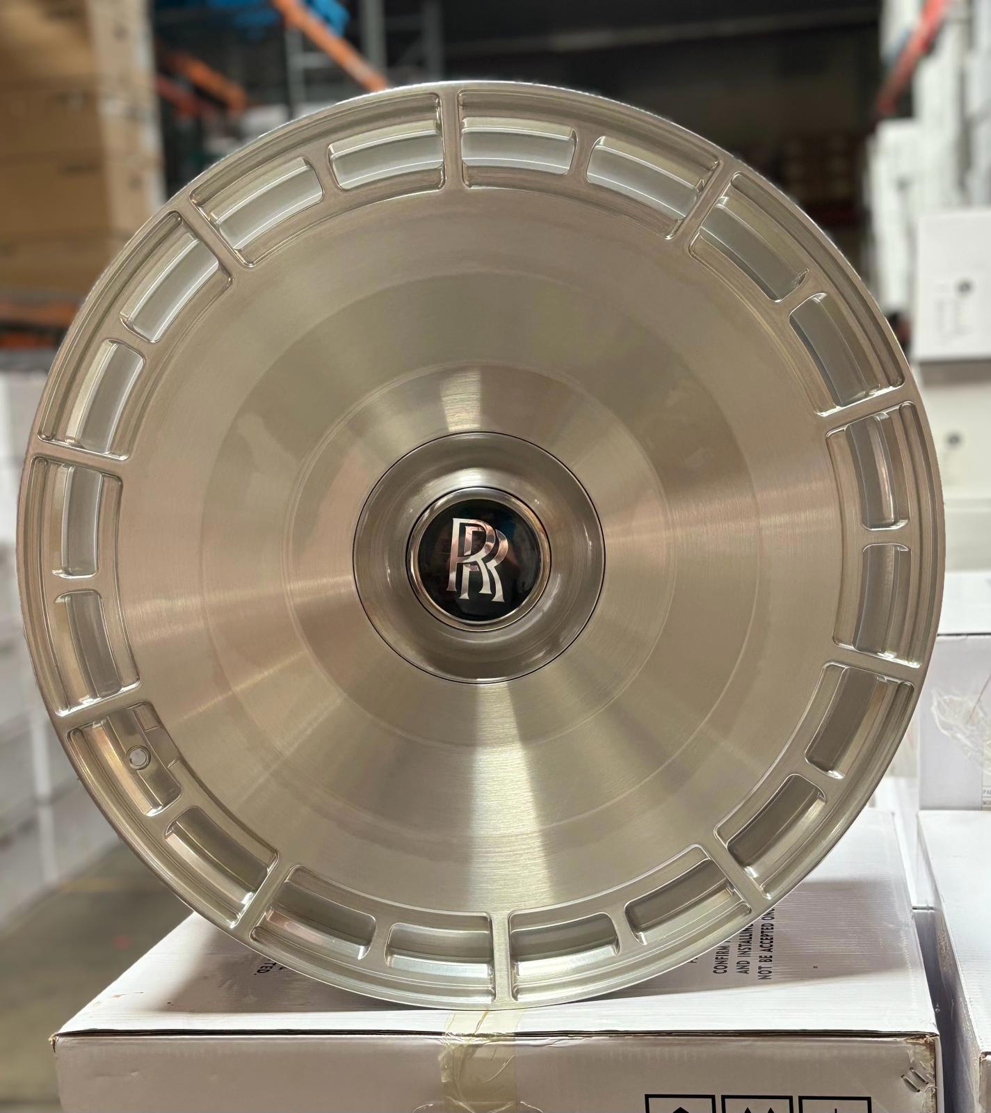 24" Rolls Royce Ghost Cullinan Phantom Forged Brushed Silver Style 25 Wheels & Rims