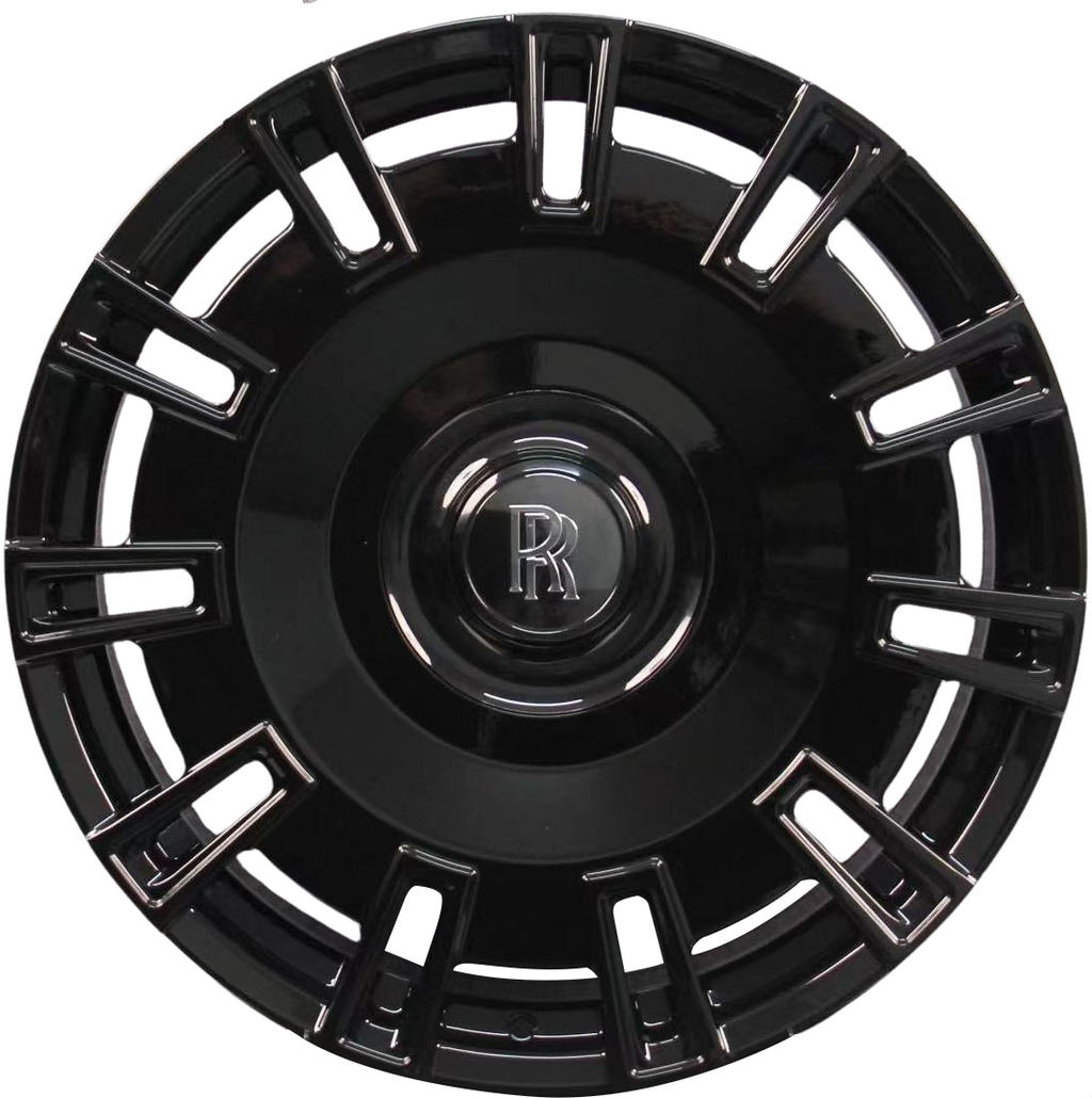 22" Rolls Royce Ghost Cullinan Phantom Forged Staggered Gloss Black Style 19 Wheels & Rims