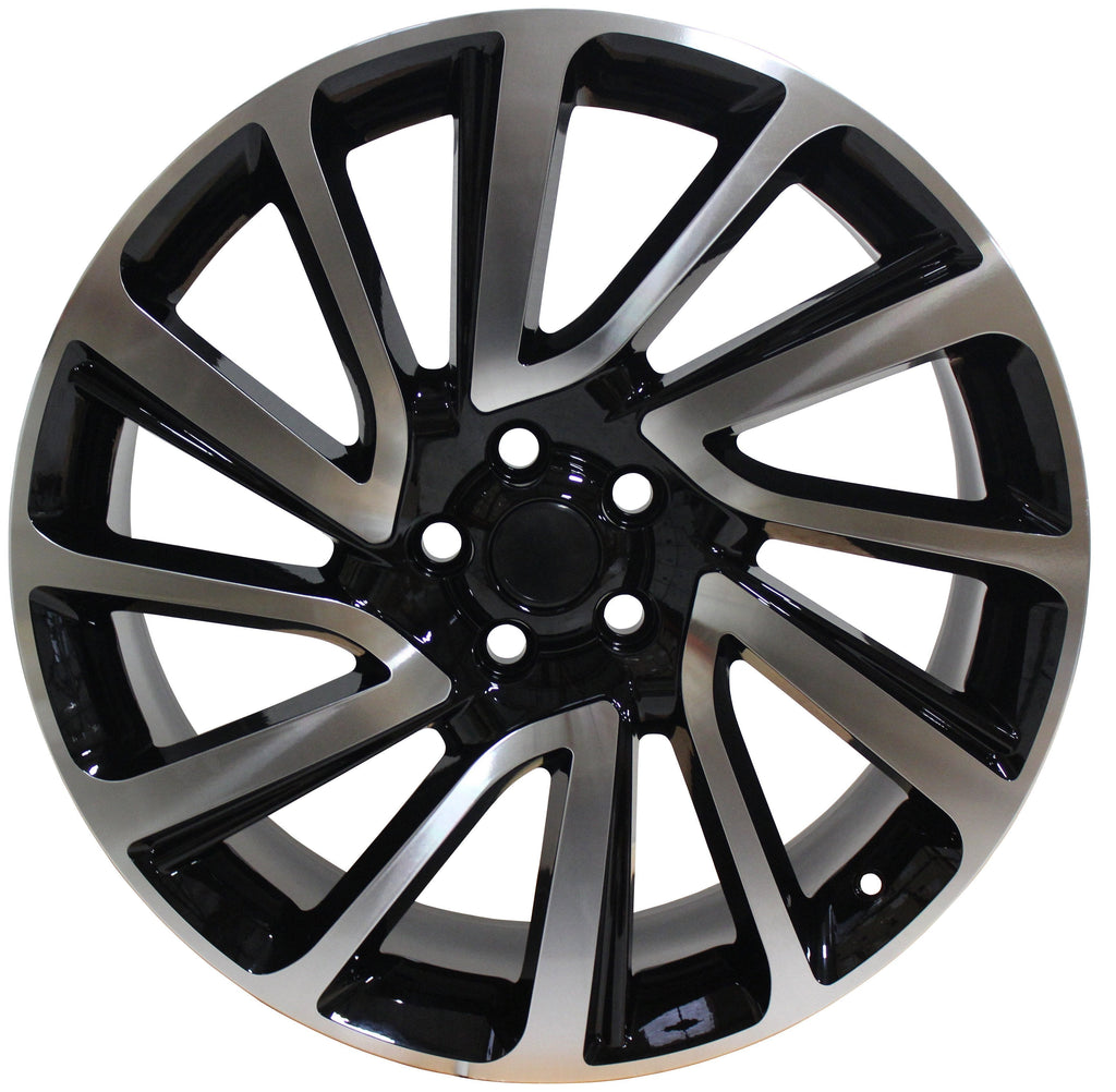 22" Range Rover Full Size / Sport / SVR / Defender Autobiography Black Machined Wheels & Rims