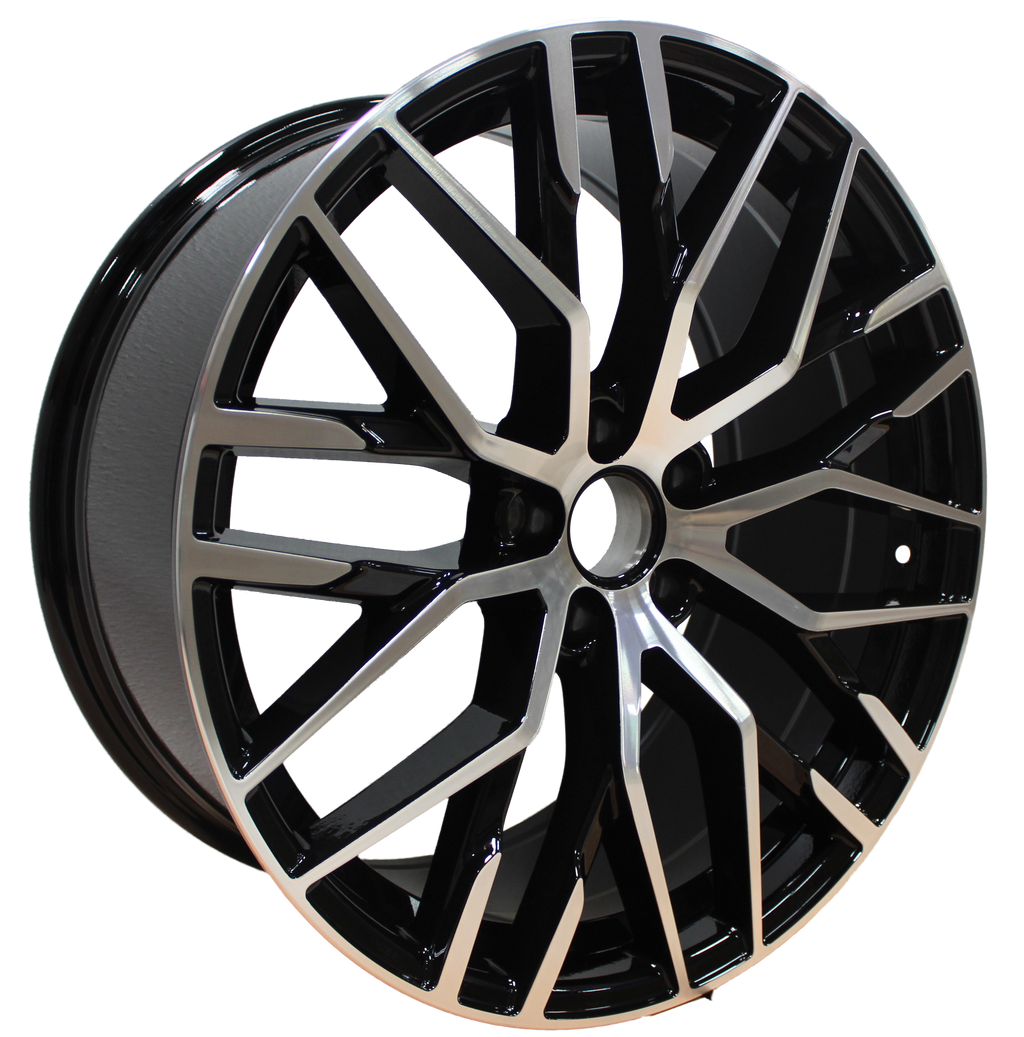 21 INCH RIMS AUDI S LINE R8 STYLE Q3 QS3 Q5 SQ5 Q7 SQ7 MESH MACHINED BLACK WHEELS