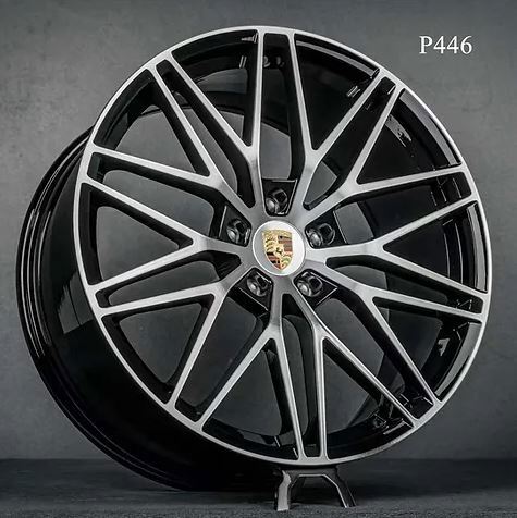 20" Porsche Macan Base Turbo S GTS Staggered Black Machined Style 2812 Wheels