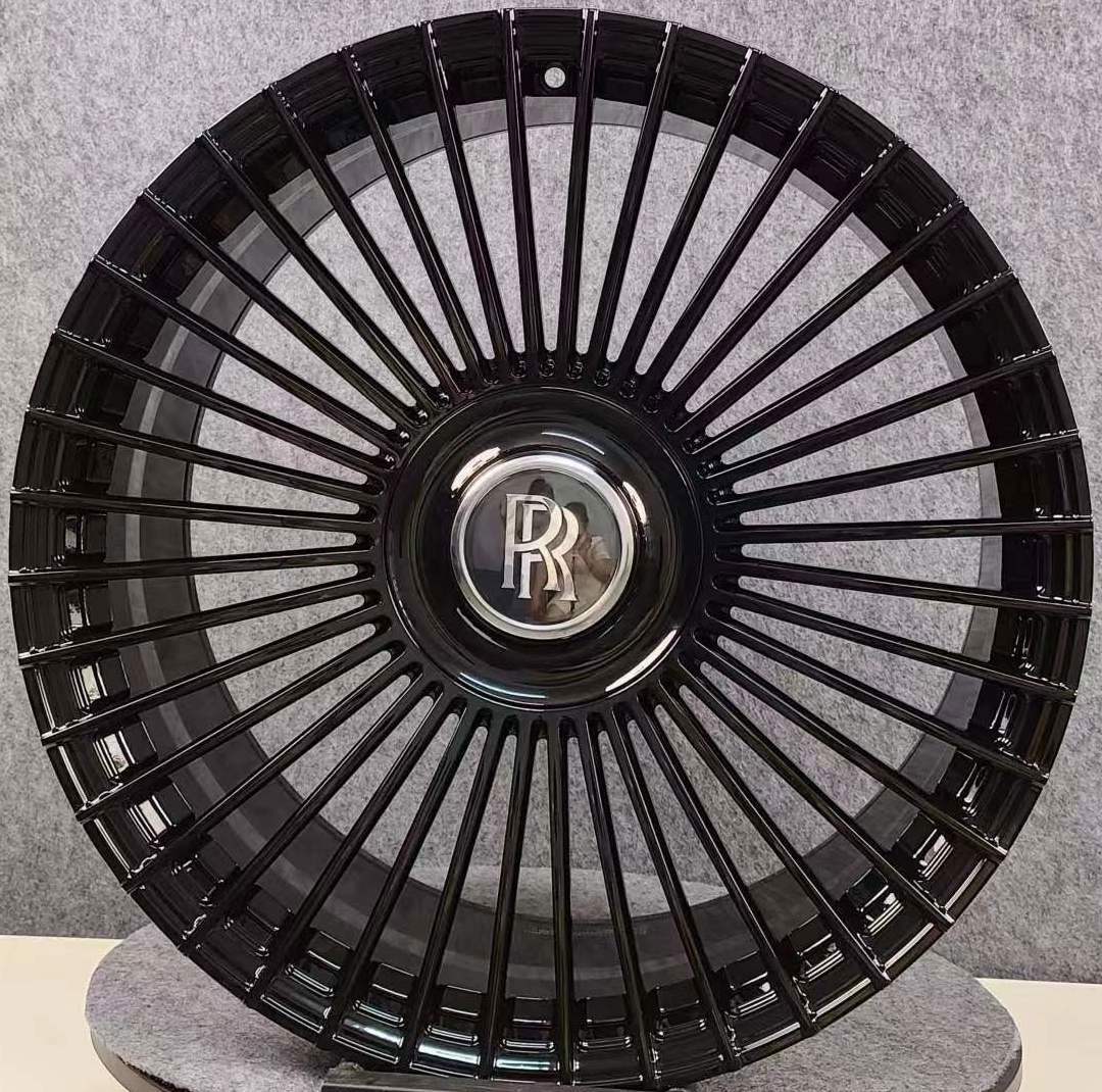 24" Rolls Royce Ghost Cullinan Phantom Forged Gloss Black Style 17 Wheels & Rims