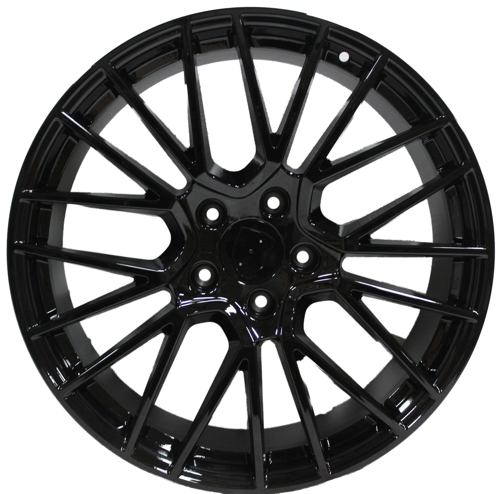 21" Porsche Macan S GTS Turbo Staggered Gloss Black Mesh Wheels & Rims
