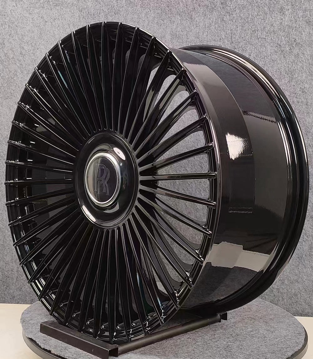 24" Rolls Royce Ghost Cullinan Phantom Forged Gloss Black Style 17 Wheels & Rims