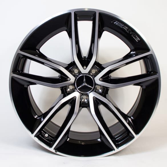 20" Mercedes S-Class E-Class Staggered Black Machined Style 40 Wheels