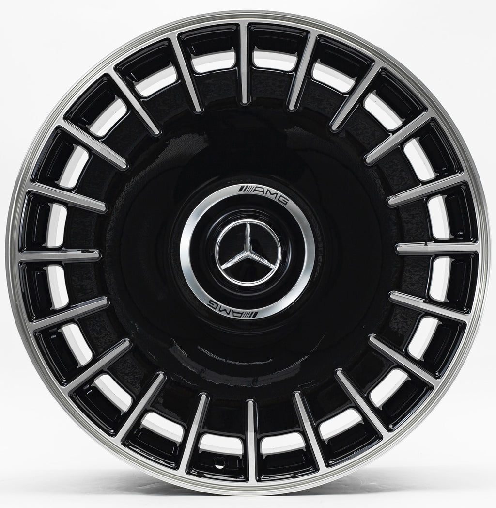 20" Mercedes S-Class CL-Class Staggered Black Machined Style 69 Wheels