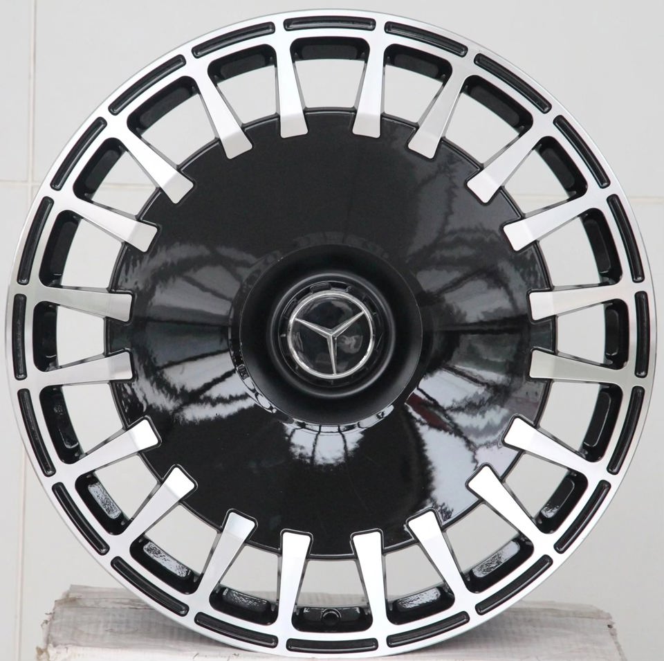 20" Mercedes S-Class CL-Class Staggered Black Machined Style 37 Wheels