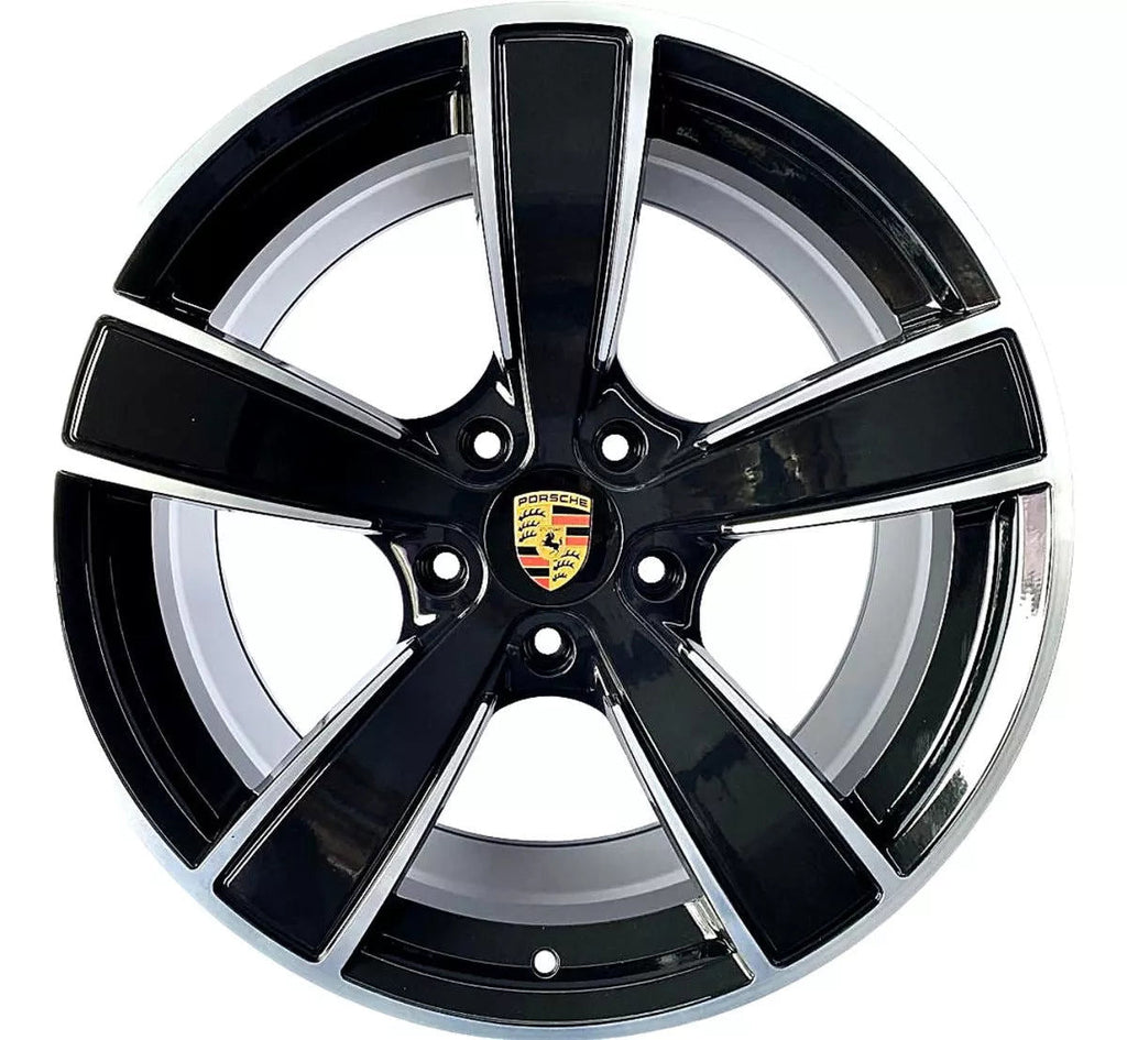 22" Porsche Cayenne Base S GTS Turbo Staggered Gloss Black Machined Wheels & Rims