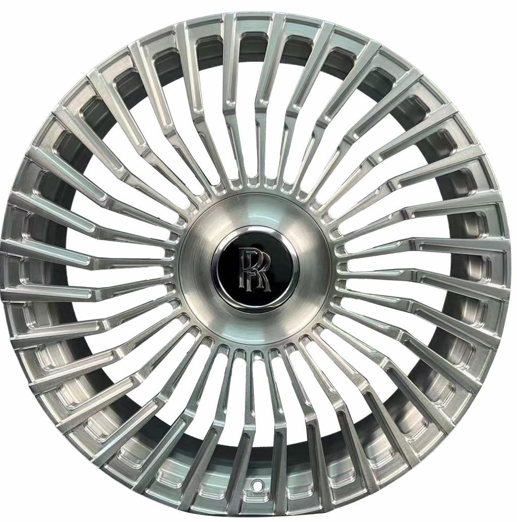 22" Rolls Royce Ghost Cullinan Phantom Forged Staggered Silver Brushed Wheels & Rims