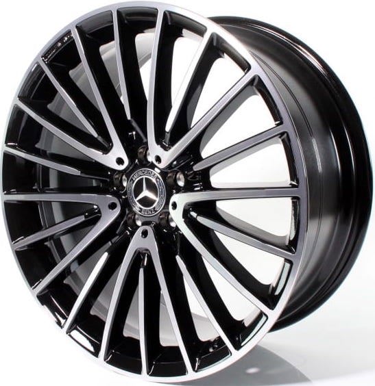 19" Mercedes S-Class S580 S600 S550 S63 Staggered Black Machined Wheels & Rims
