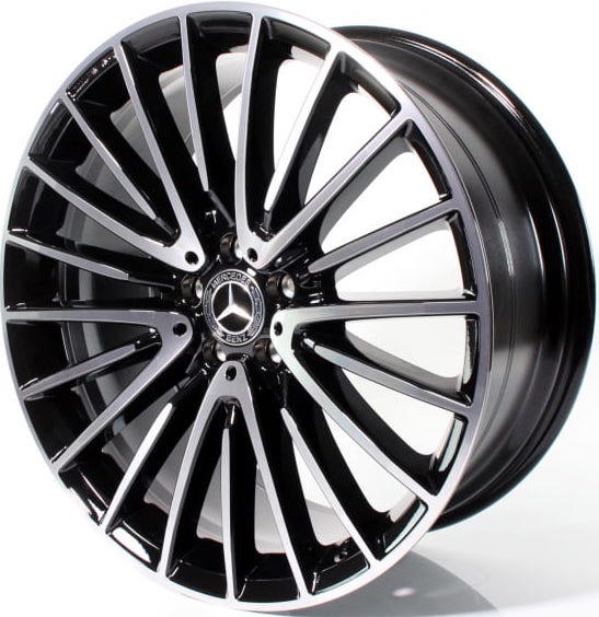 20" Mercedes S-Class S580 S600 S550 S63 Staggered Black Machined Wheels & Rims