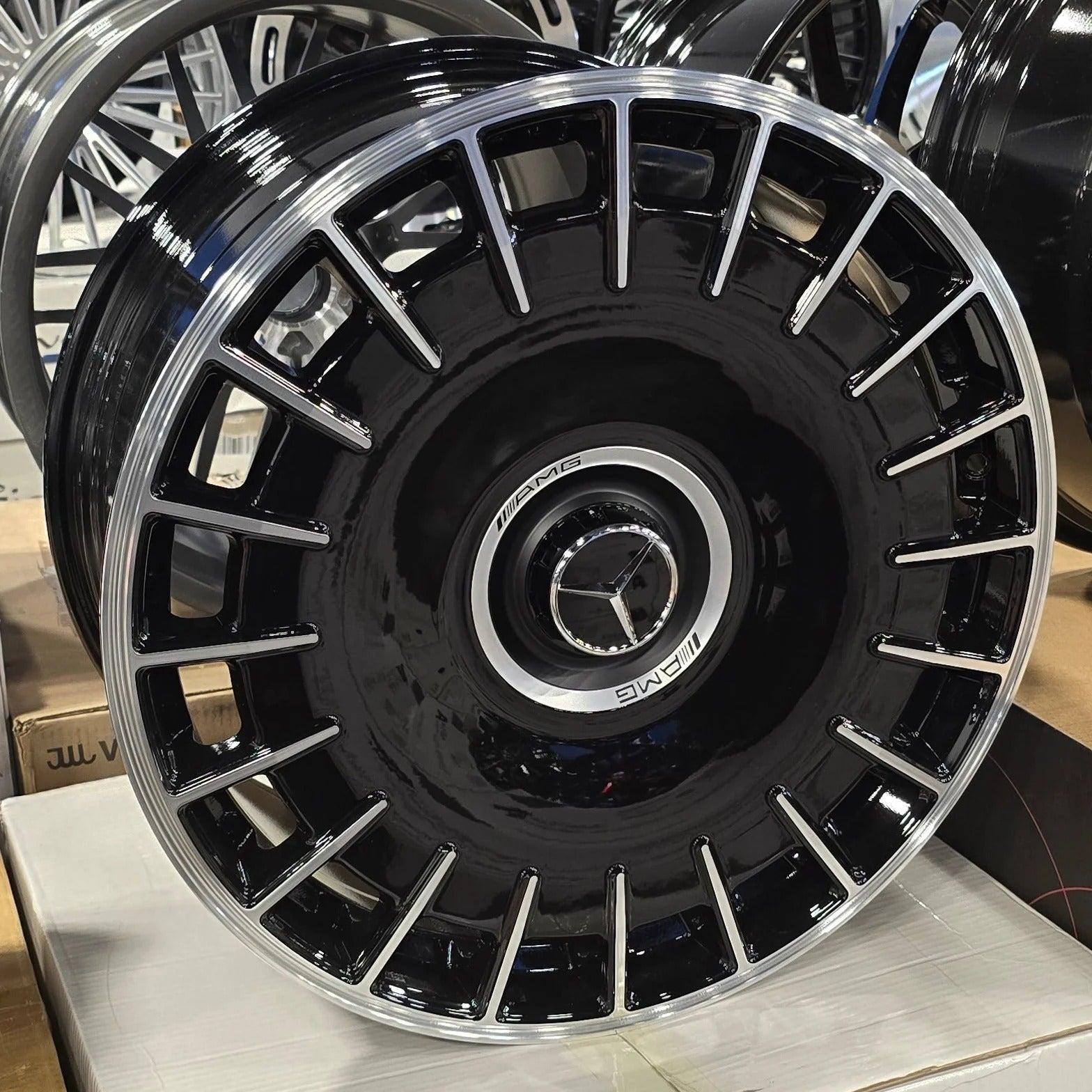 20" Mercedes S-Class CL-Class Staggered Black Machined Style 69 Wheels