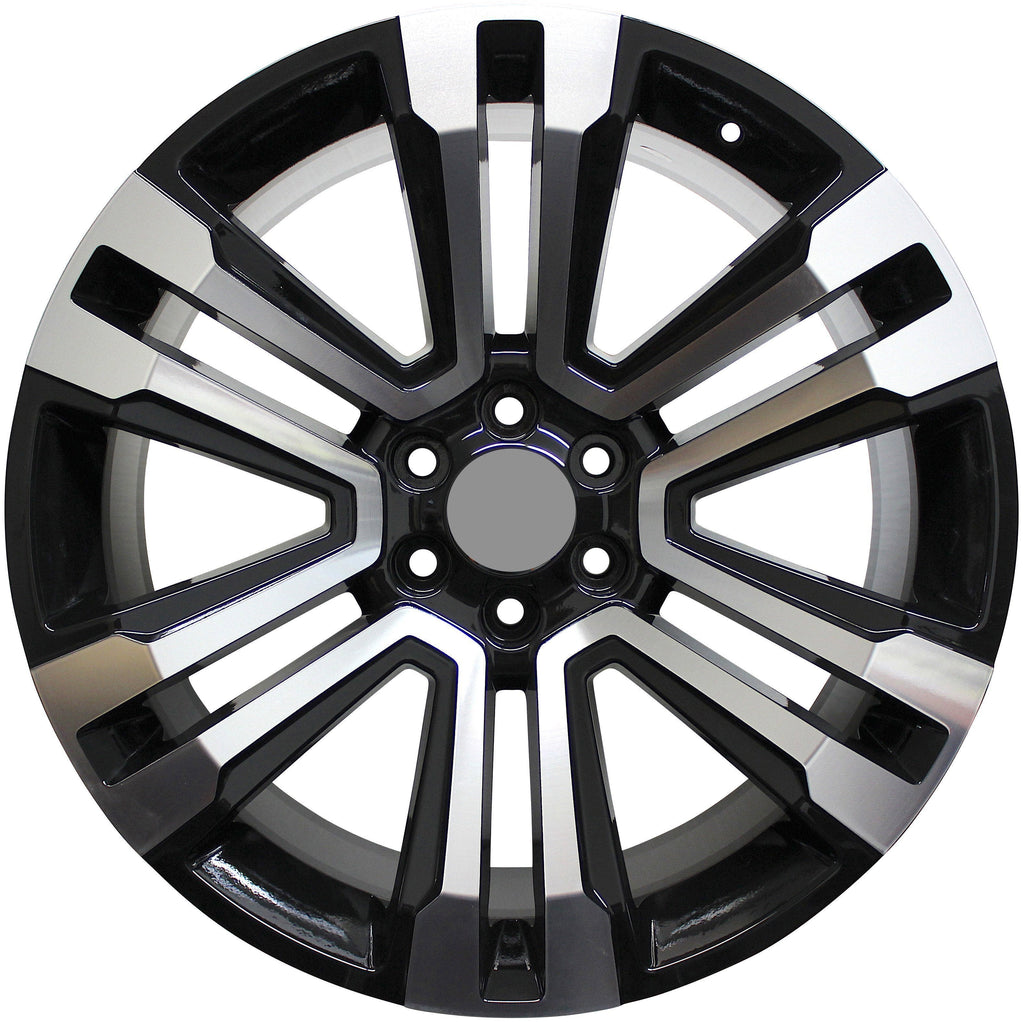 26" Chevy GMC Sierra Denali Yukon Tahoe Suburban Black Machined Wheels & Rims