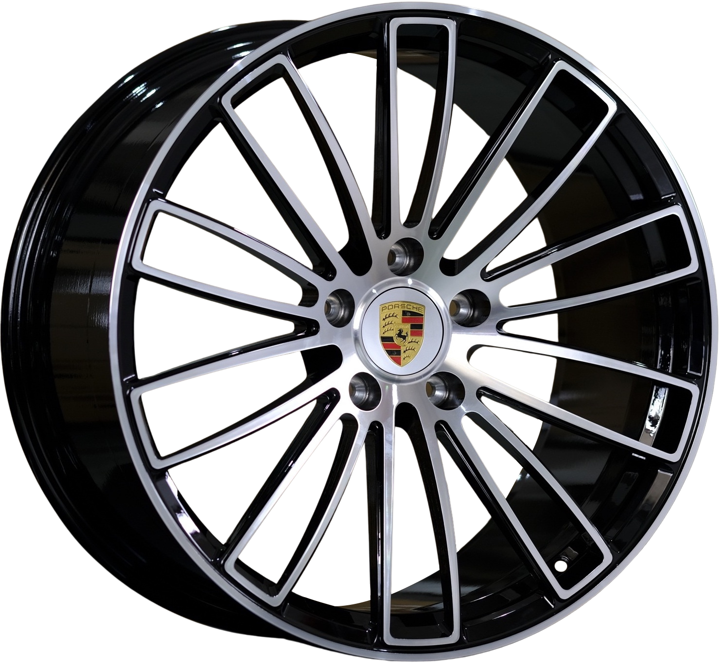 21" Porsche Cayenne Forged Base Turbo S GTS Staggered Black Machined Wheels & Rims