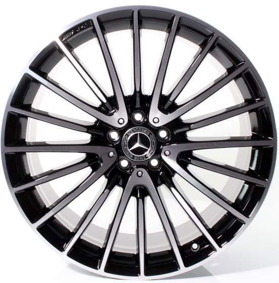 22" Mercedes S-Class S580 S600 S550 S63 Staggered Gloss Black Wheels & Rims