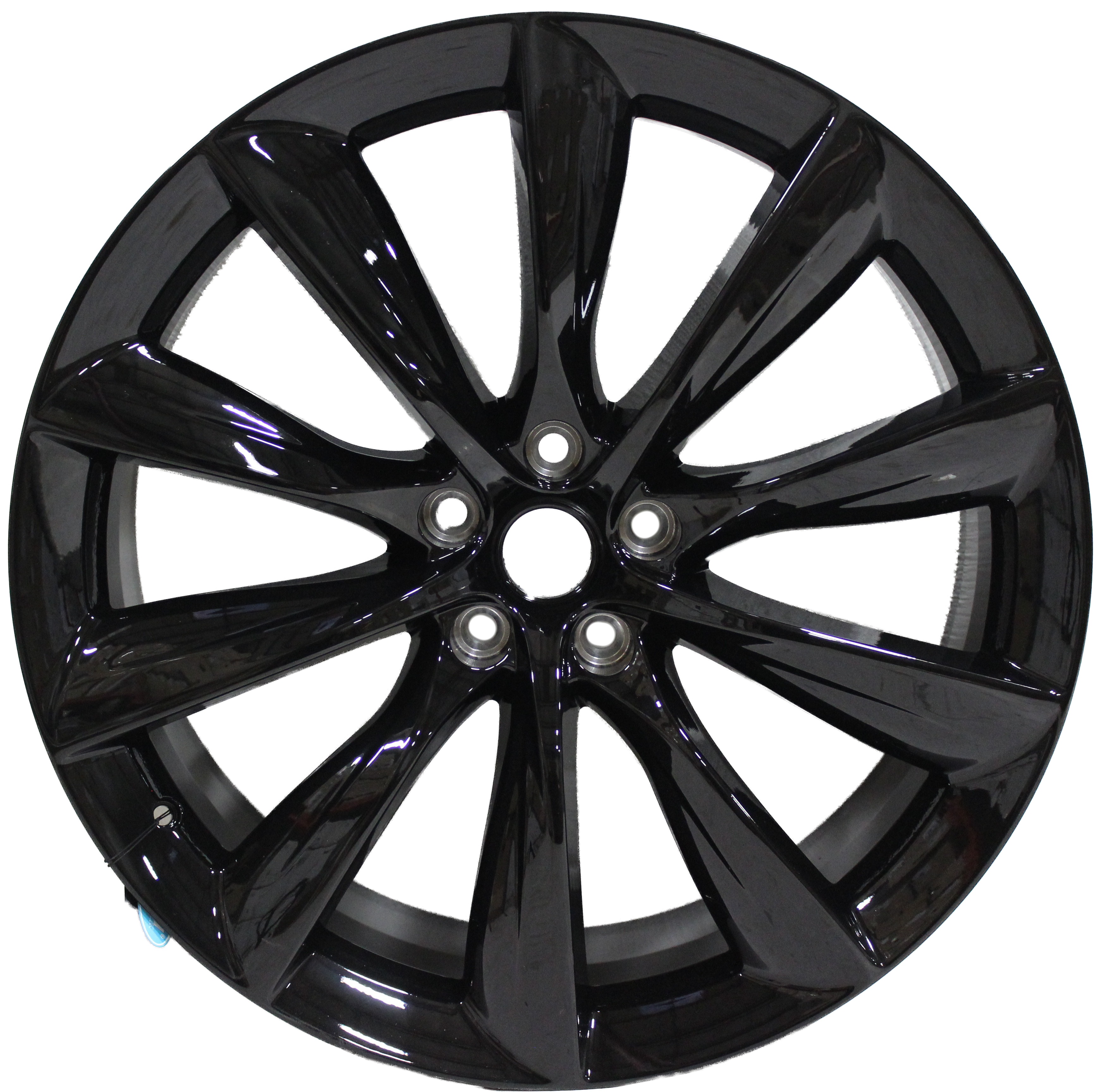 22x9/10 Tesla Model S Model X Gloss Black Twist Spoke Style Staggered Wheels