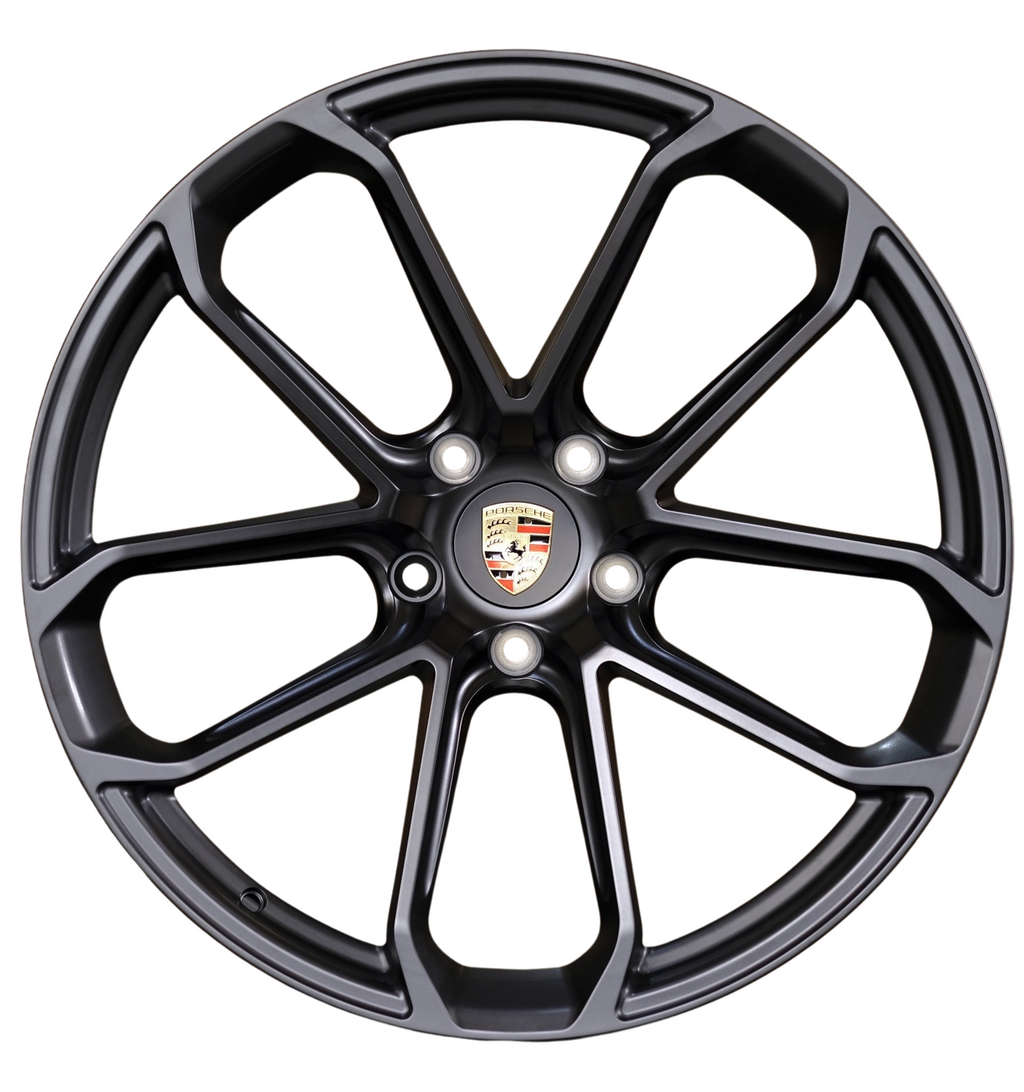 22" Porsche Cayenne Panamera Turbo S GTS Base Staggered Satin Gunmetal Machined Wheels & Rims