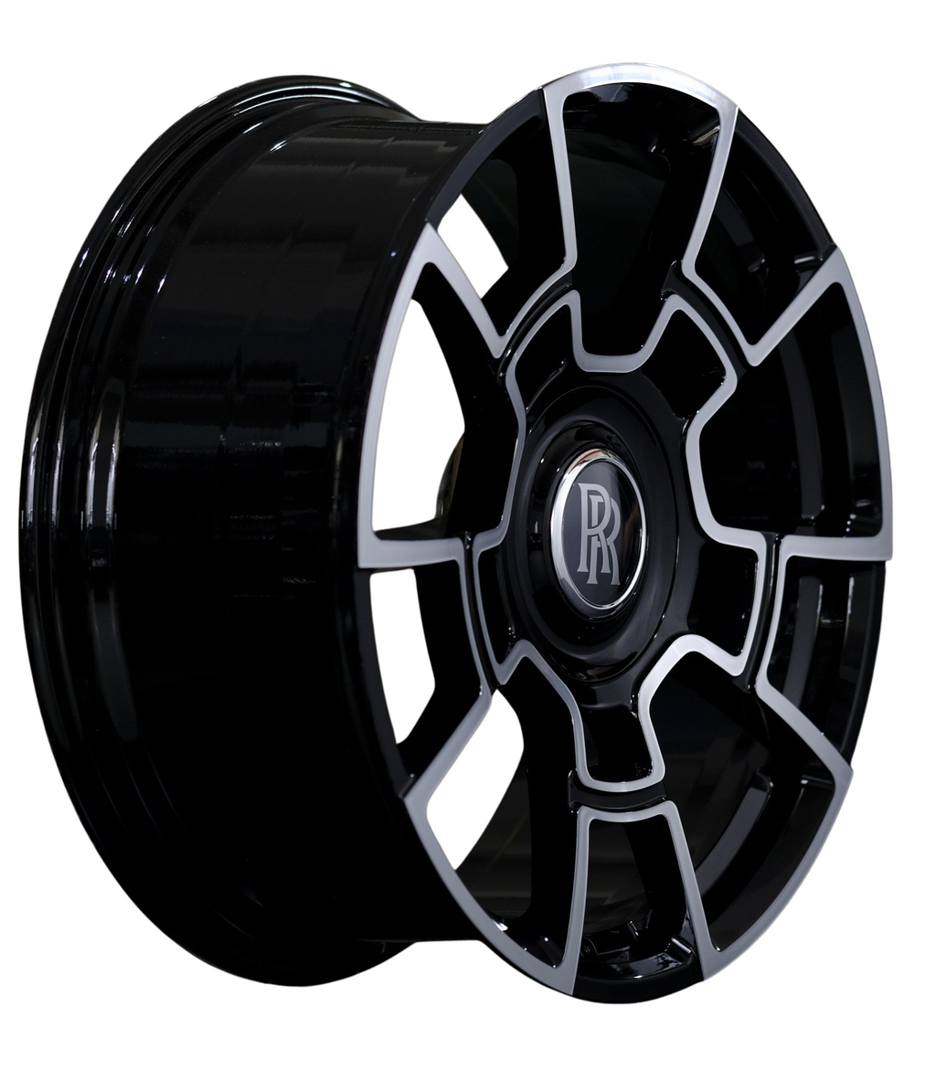 21" Rolls Royce Ghost Cullinan Phantom Forged Staggered Black Machined Wheels & Rims