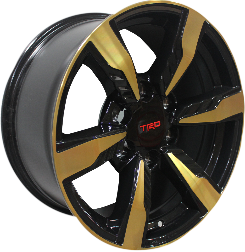 20" Toyota 4Runner FJ Cruiser Tacoma TRD Style Gloss Black & Gold Wheels & Rims