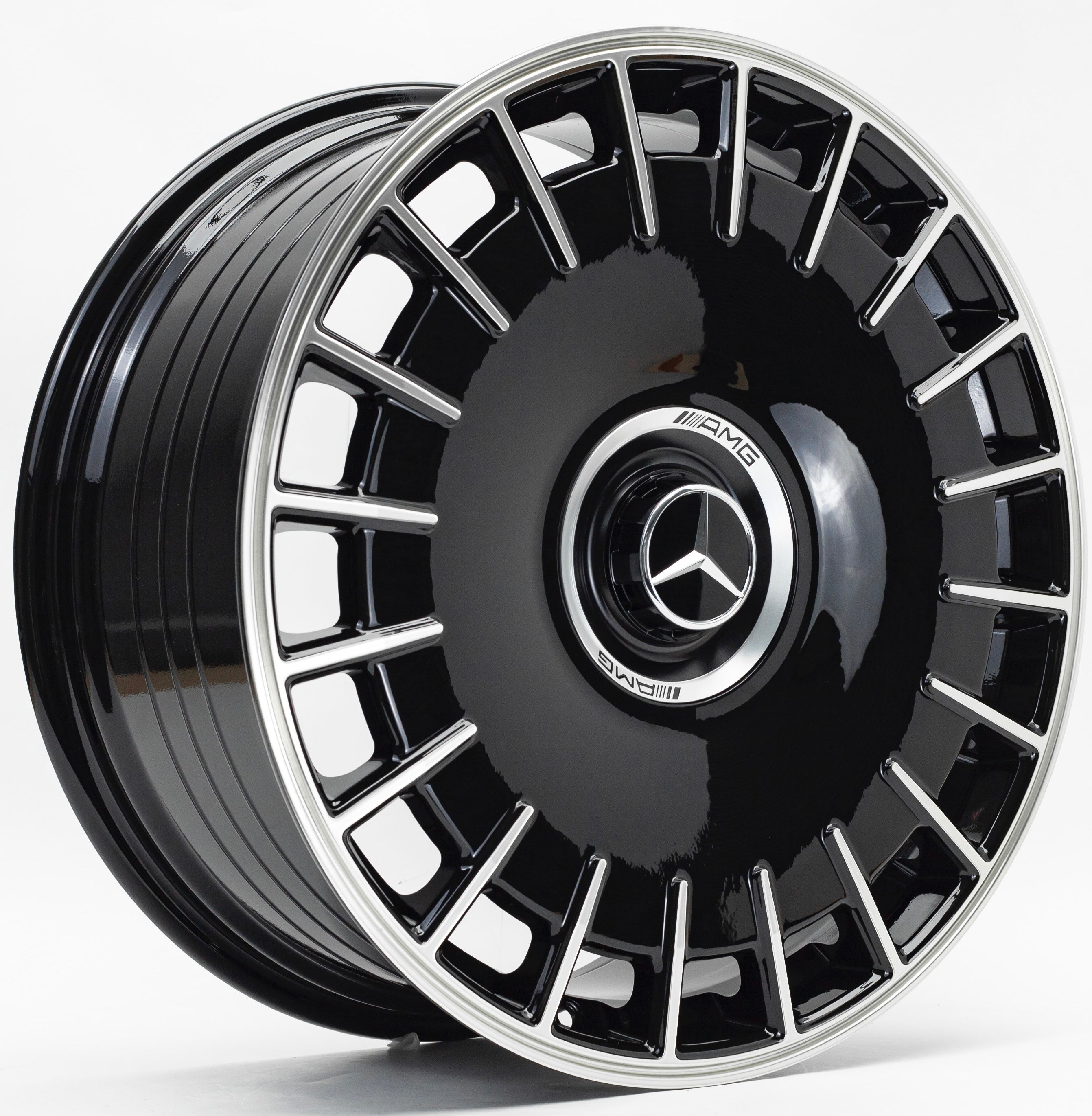 20" Mercedes S-Class CL-Class Staggered Black Machined Style 69 Wheels